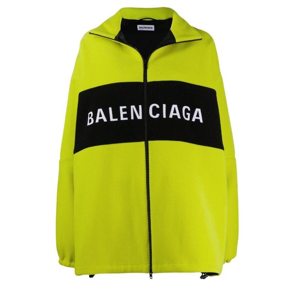 Balenciaga Jackets & Coats | Balenciaga Oversized Logo Color Block Wool Blend Track Jacket | Poshmark